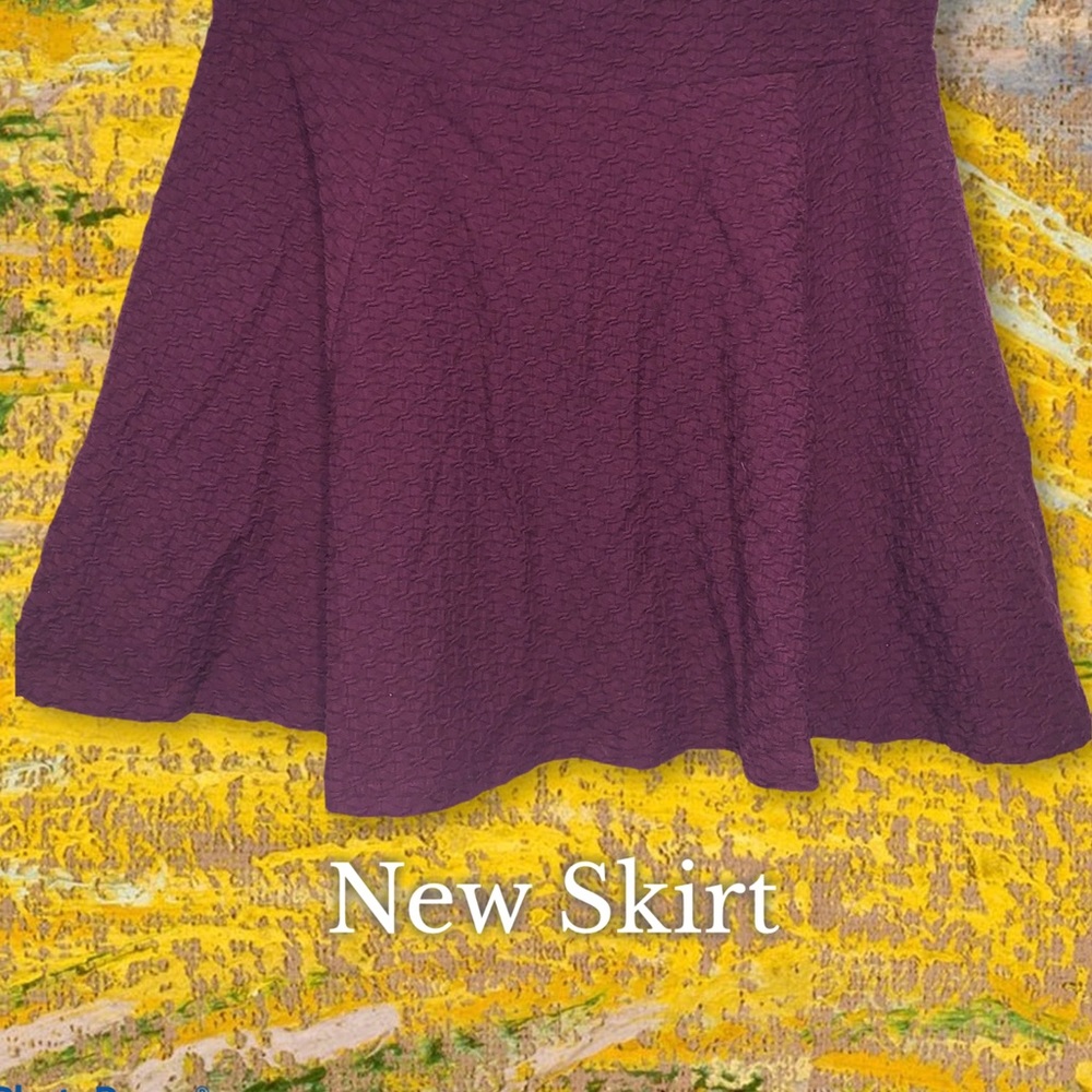 Textured Burgundy Skater Skirt
